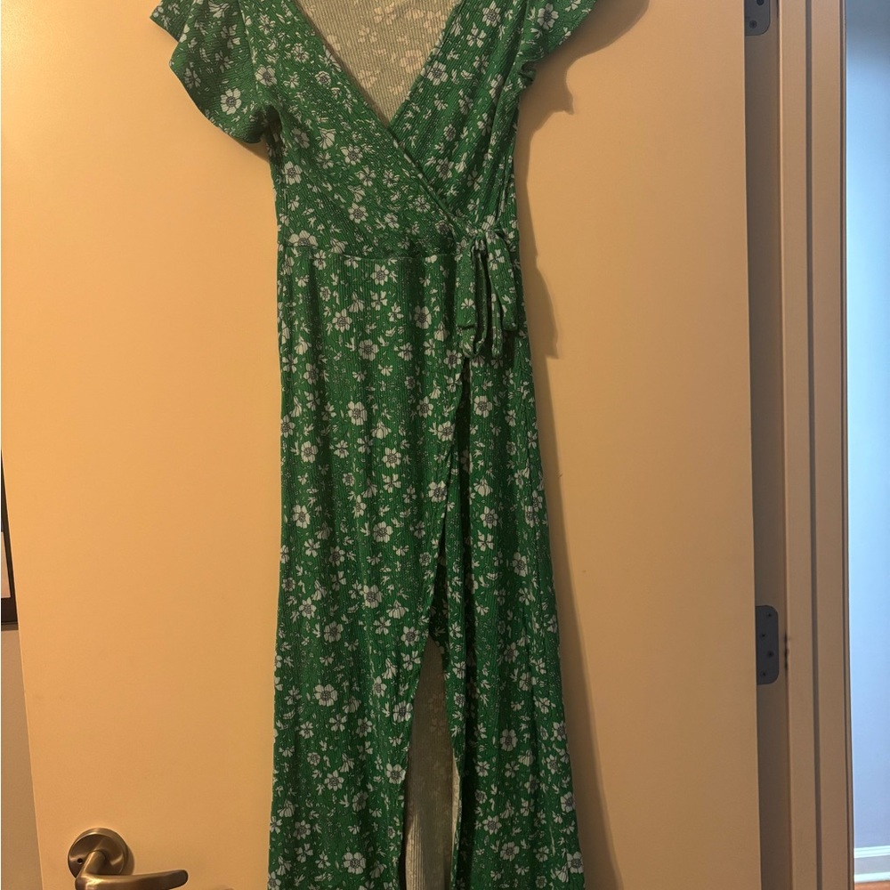 Jessica Simpson Green Floral Midi Dress